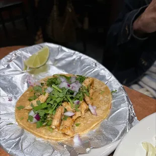 Grilled chicken taco