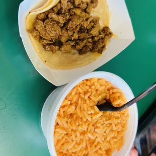 Asada Taco &amp; Rice