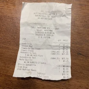 We bought 11 tacos but only got 8 and still got accused of trying to take a $4 taco out of a $108.15 order.