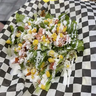 Bean and cheese tostada