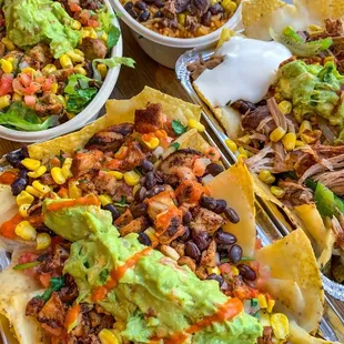 a variety of mexican food
