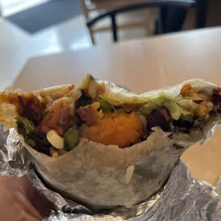 Burrito stuffed with sweet potato!