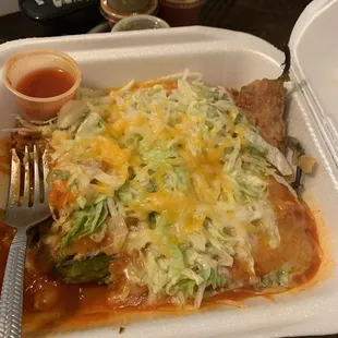 Chile relleno enchiladas