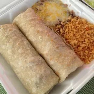 #7 combo - two beef burritos - $7