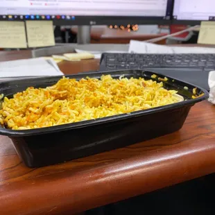 The amount of rice they put on top to hide the small portion of chicken. Smh. I didn't ask for a bowl of rice for $15