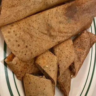 a plate of quesadillas