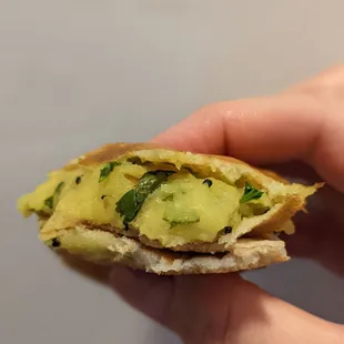 Cross-section of my potato masala dosa