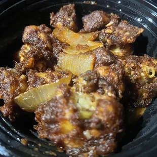 Cauliflower/Gobi Manchurian spicy! I asked for mild.