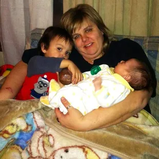 My daughter, grandson, and granddaughter