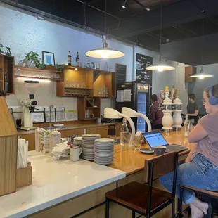 people sitting at the counter