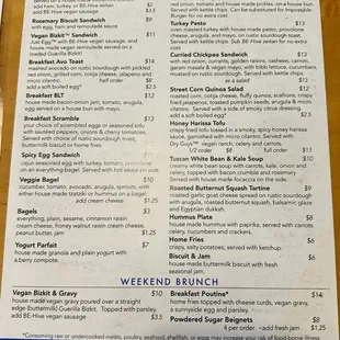 Food menu