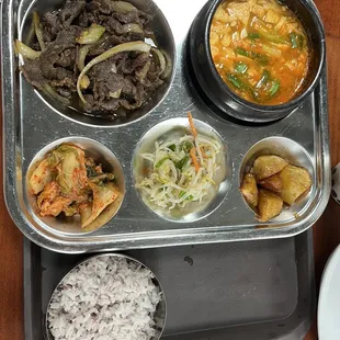 Beef bulgogi combo with sundubu soup