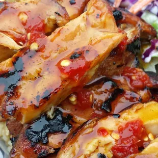 Teriyaki Chicken lunchbox with salad and choice of rice (white or brown) and you can have mandoo dumplings too