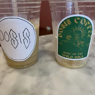 Regular and sugar free vanilla iced latte