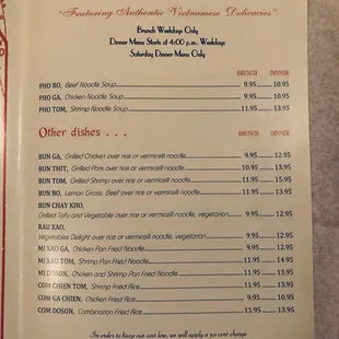 menu