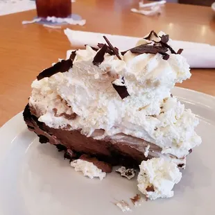 a piece of pie on a plate