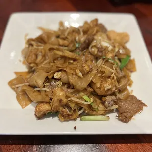 Beef flat noodle in Chinese vegetable