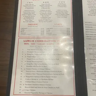 Incredible lunch menu!