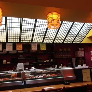A sushi bar view.