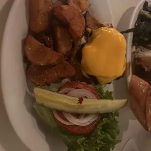 Cheese burger and fries