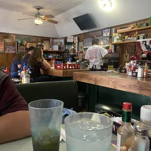 Inside interior and sweet Iced Tea
