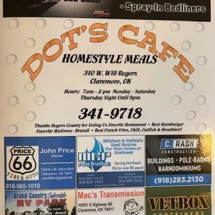 menu