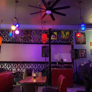 a woman sitting at a table