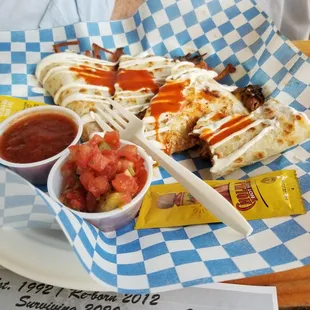 Pulled pork quesadilla is squealing good