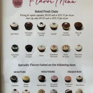 Cupcake flavors