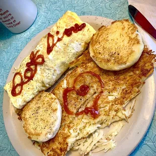 Seafood Omelet (Ketchup Drawn by me)