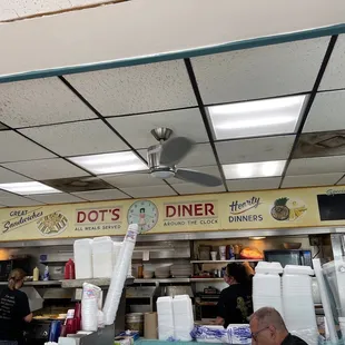 The diner ladies busy at work