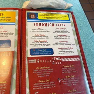 the menu