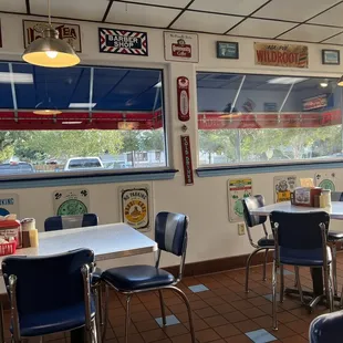 the interior of a diner