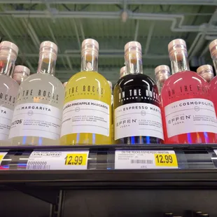 bottles of alcohol on a shelf