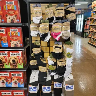 a display of dog socks