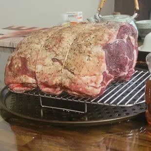 Smoked 8pd rib roast from Dot's Market. On Pit Boss Pro series 850. Yum!