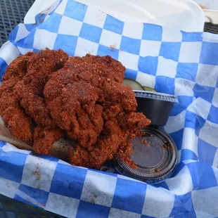 chicken wings and fried chicken, food