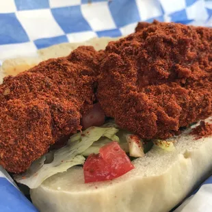 a close up of a sandwich