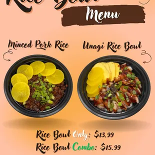 New Rice Bowl Menu!