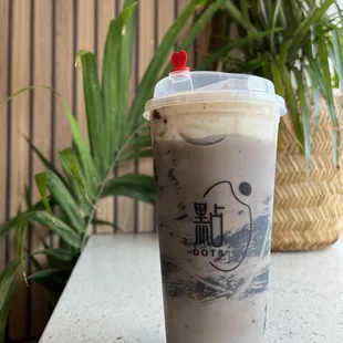 Sesame milk tea. Strong caffeine in their tea, be aware