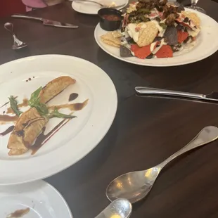 Potstickers and nasty nachos.