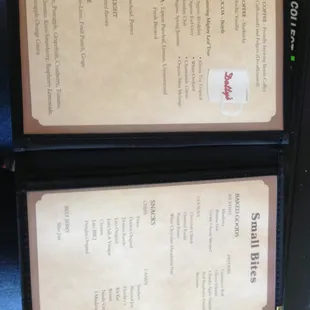 two menus on a table