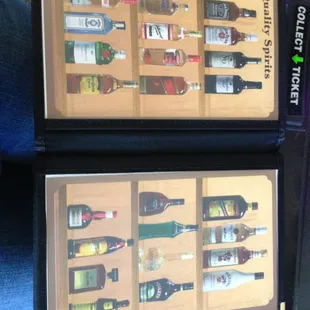 a display of liquor bottles