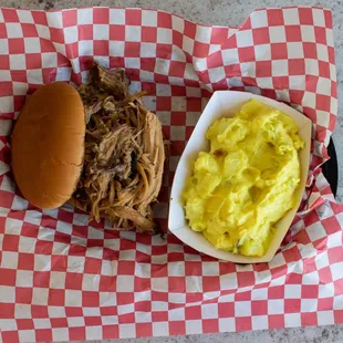 Pulled pork with potato salad