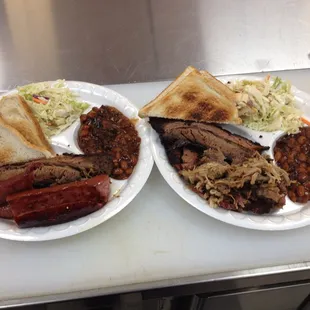 Combo Plates with one,two, or three meats and your choice of sides.