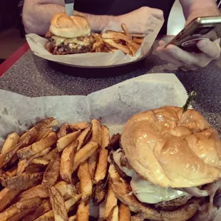 Barrel Burger at the top, Swiss &amp; Wesson Burger at the bottom.