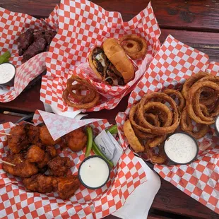 a variety of food items