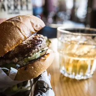 The $5 happy hour burger is so good