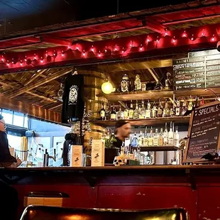 View of the bar from the tables
