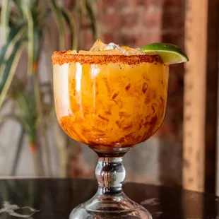 a close up of a margarita in a glass